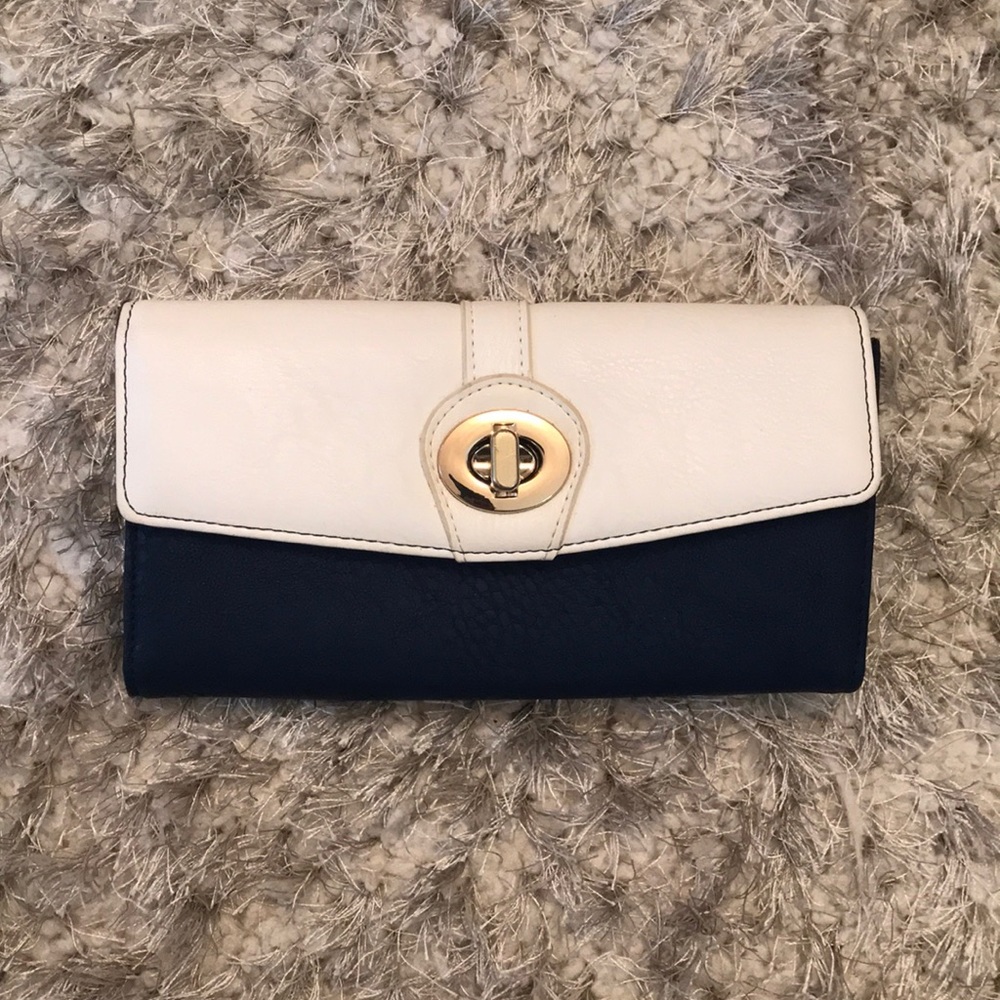 Charming Charlie Navy & White Leather Wallet